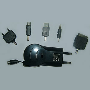 GS-0186 Power adapter one-way retractable cable (Euro type.)