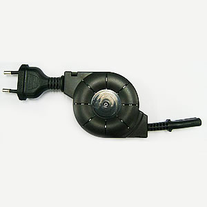 Retracable power cable for Europe with football shell